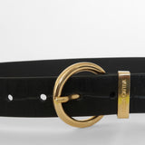 CINTURÓN ROUND - CROCONEGRO